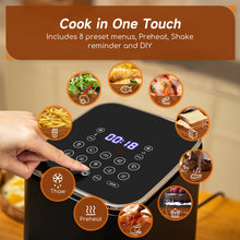 Cargar imagen en el visor de la galería, Excelente Freidora de aire de 2L, 8 programas, pantalla táctil LED, tiempo y temperatura regulables, rejilla antiadherente extraíble, 1200 W